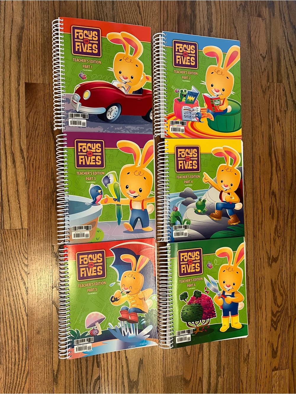 Kids Teacher Activity Books - Bright Multicolor Bunny Covers